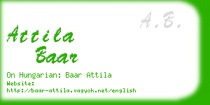 attila baar business card
